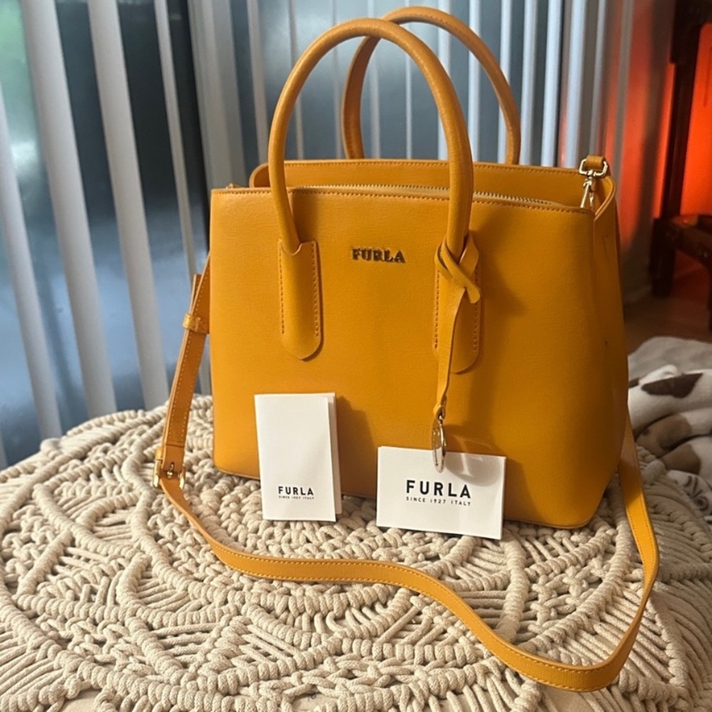 Furla Mustard Yellow Satchel - Picture 16 of 16